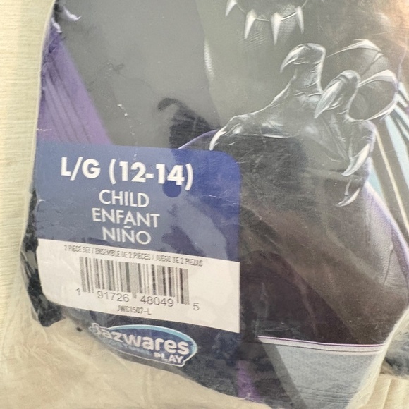 Kids MARVEL Black Panther Child Adapative Costume Size Large (12-14) - Picture 4 of 10